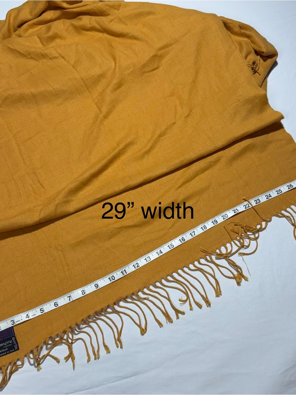 Mustard Yellow Cashmere Scarf - Picture 3 of 4